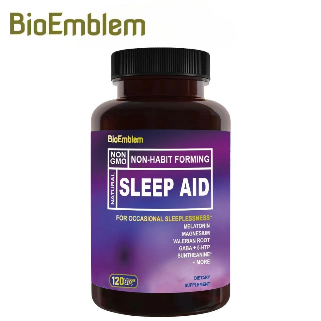 BioEmblem Natural Sleep Aid for Adults with Melatonin, Valerian Root, Pinetheanine and More | Herbal Healthy Sleep Supplement Tidur Alami Untuk Dewasa Dengan Melatonin, Akar Valerian, Pinetheanine Dan Lainnya |. Suplemen Tidur Sehat Herbal