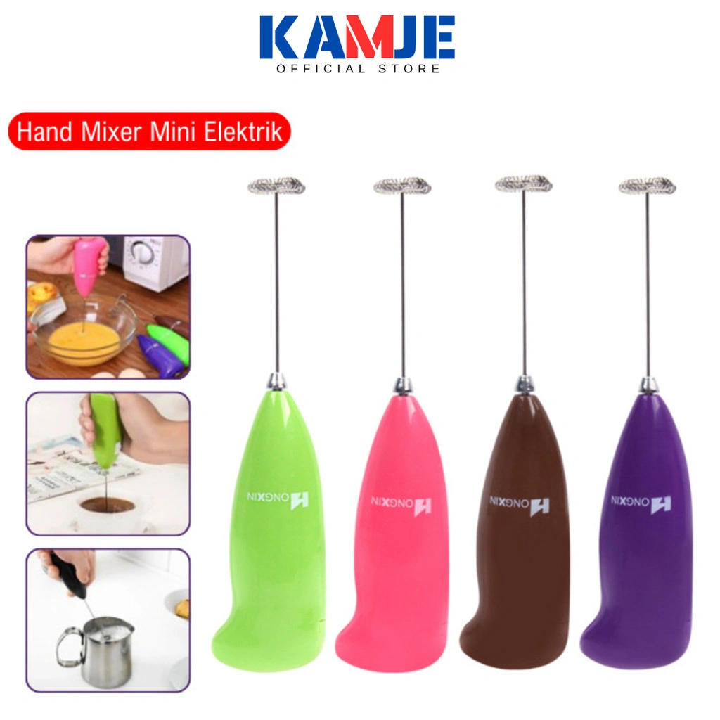 KAMJE Hand Mixer Mini Elektrik Pengocok Telur Pengaduk Kopi Milk Frother Serbaguna Portable KMJ026