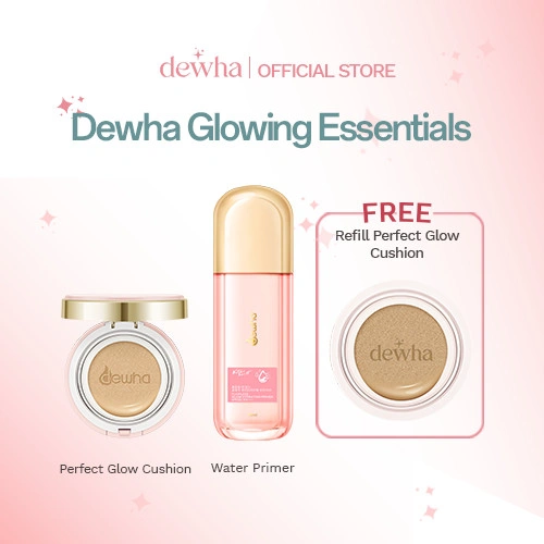 Dewha Glowing Essentials (Perfect Glow CC Cushion + FREE REFILL, Water Primer)