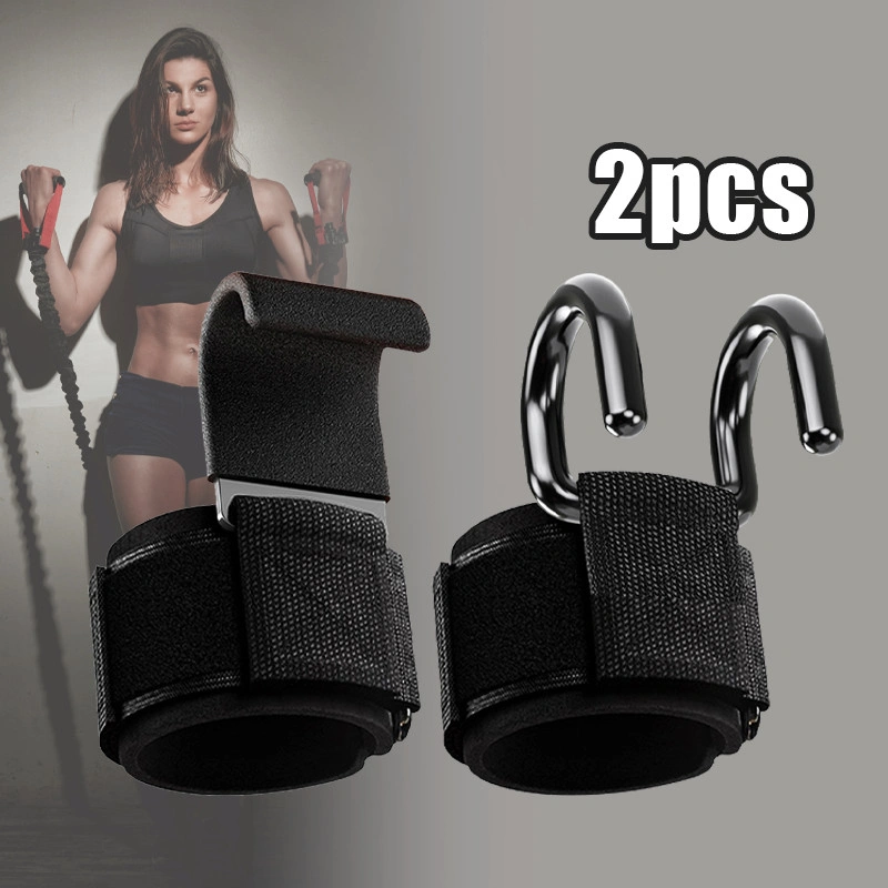 【Produk Baru】Sarung Tangan Angkat Besi 2pcs / Fitness Hook dengan Wrist Band Premium