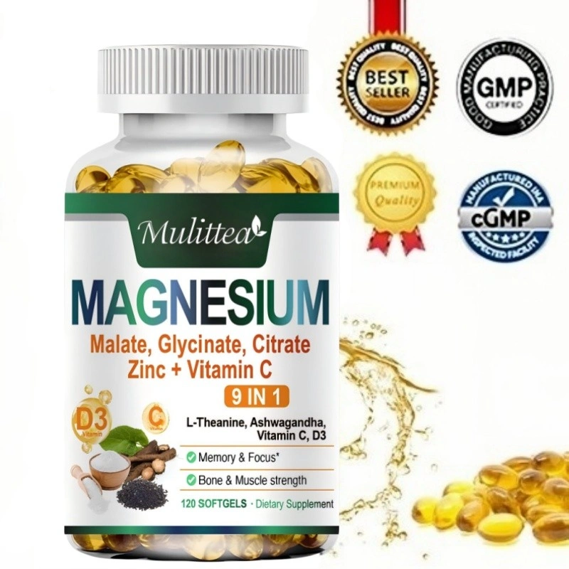 Mulittea-Magnesium Glycinate Capsules, 500 mg Per Serving - Nervous System Support, Bone and Joint Support - 120 Capsules Kapsul Magnesium Glisinat, 500 mg Per Porsi - Dukungan Sistem Saraf, Dukungan Tulang dan Sendi