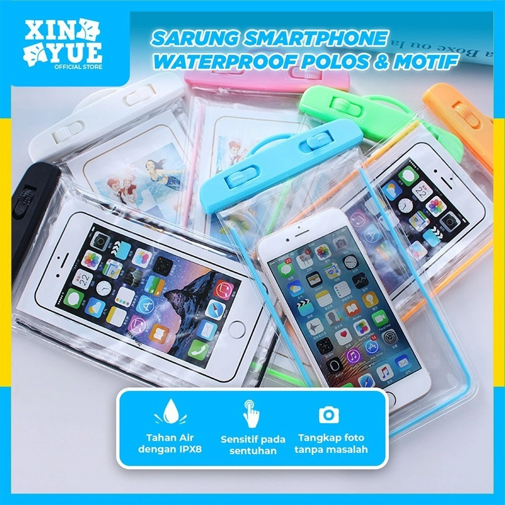 Xin Yue Sarung HP Anti Air Waterproof Case Handphone Pouch Bag Cover Universal Premium Quality Motif Random - Kantong Pelindung HP Anti Air - Sarung Handphone Anti Air Universal Tas Handphone Tahan Air Waterproof Case Bear