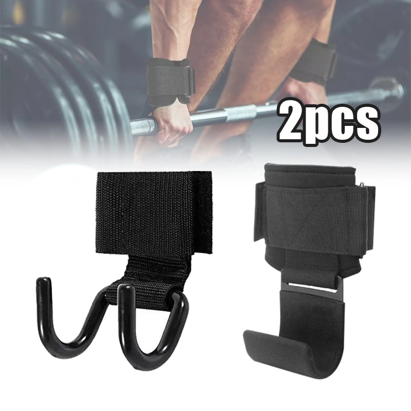 Pelatih Pegangan Gym 2pcs - Weight Lifting Hook Strap, Glove & Wrist Support, Latihan Pull Up | COD