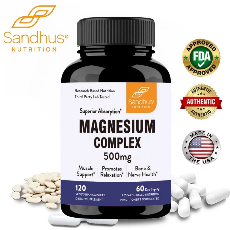 Magnesium Complex Hard Capsules Supports Bones, Muscles, Sleep, Nerve & Heart Health, 4 Types of Magnesium, High Bioavailability, Easy Absorption 120pcs Kapsul Keras Magnesium Kompleks Mendukung Kesehatan Tulang, Otot, Tidur, Saraf & Jantung