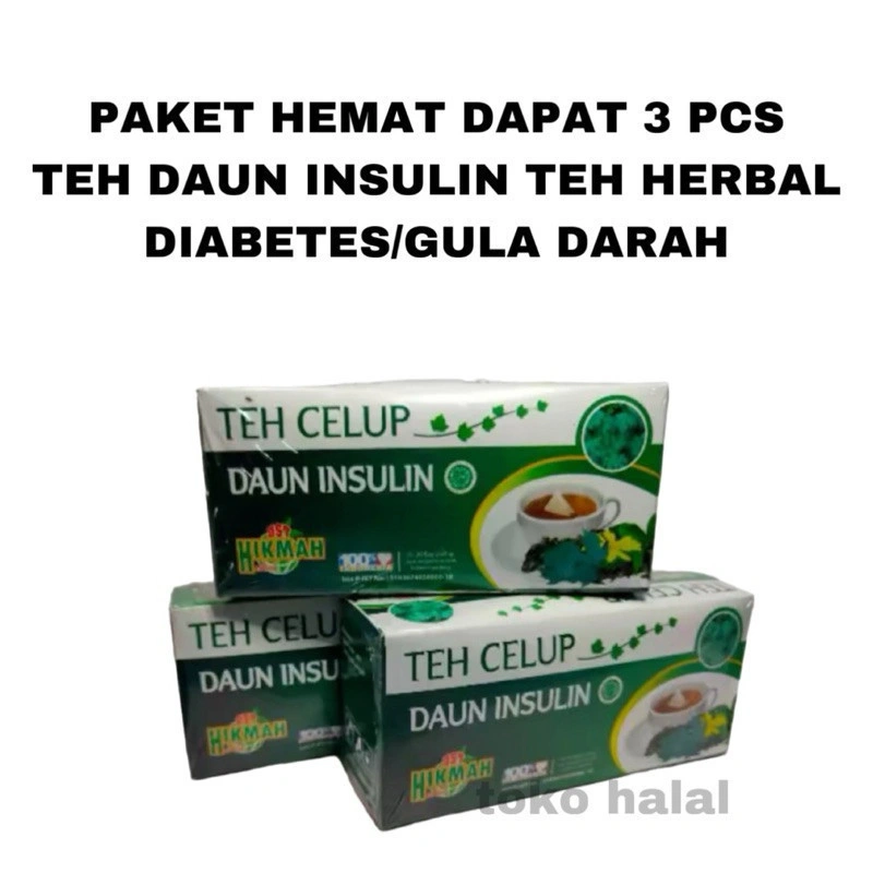 [PROMO PAKET 3 PCS] TEH CELUP DAUN INSULIN Teh herbal alami menurunkan diabetes/gula darah kolesterol ori terlaris