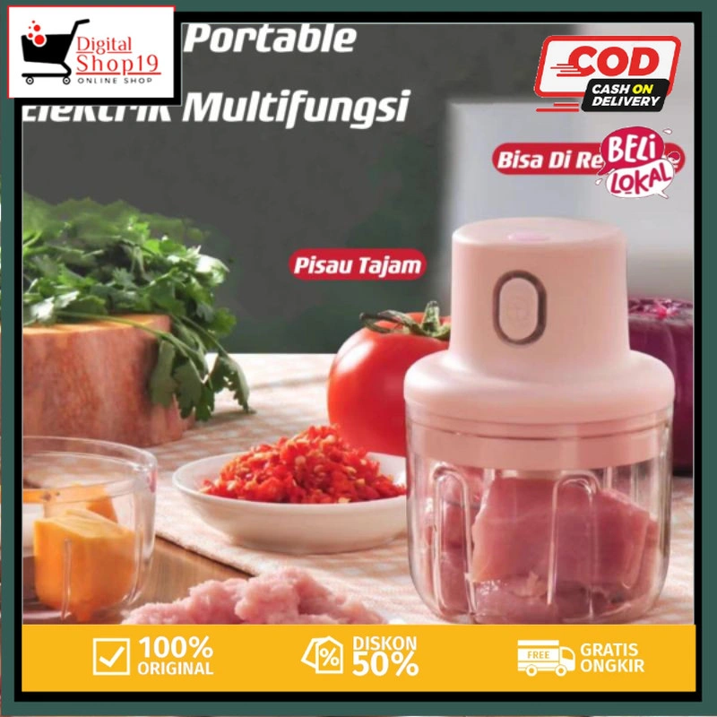 DS.ID COD BLENDER MINI Portabel Elektrik Pink Tanpa Kabel 250ML Blender Daging Blender Jus Penggiling Bumbu