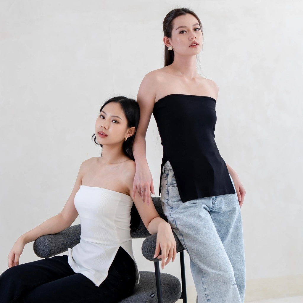 MISS 80 Isla Tube Top Kemben Wanita Rib Knit