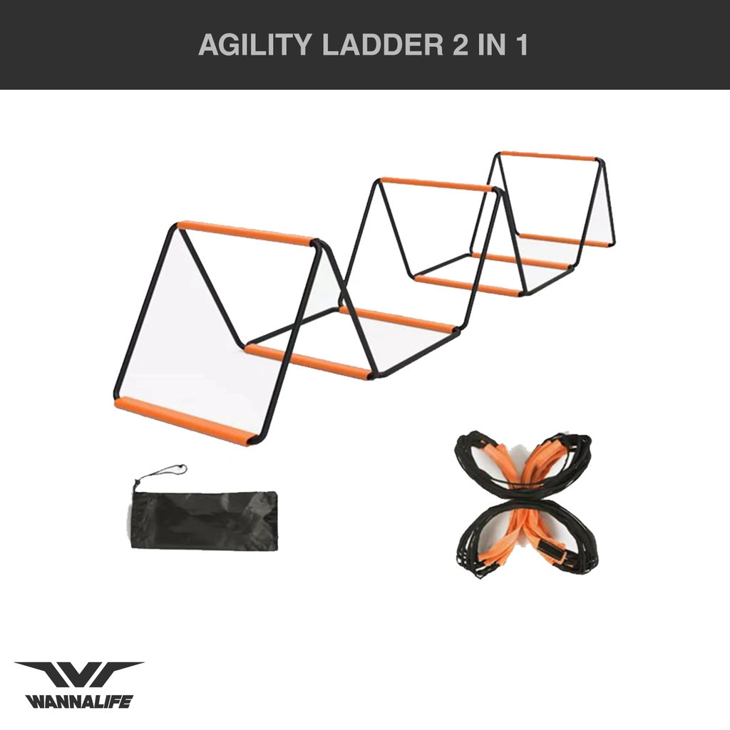 Agility Ladder 2 in 1 Wannalife | Tangga Agilitas dan Hurdle 12 Knots Latihan Sepakbola Sepak Bola Kaki Kecepatan Kelincahan Wannafit