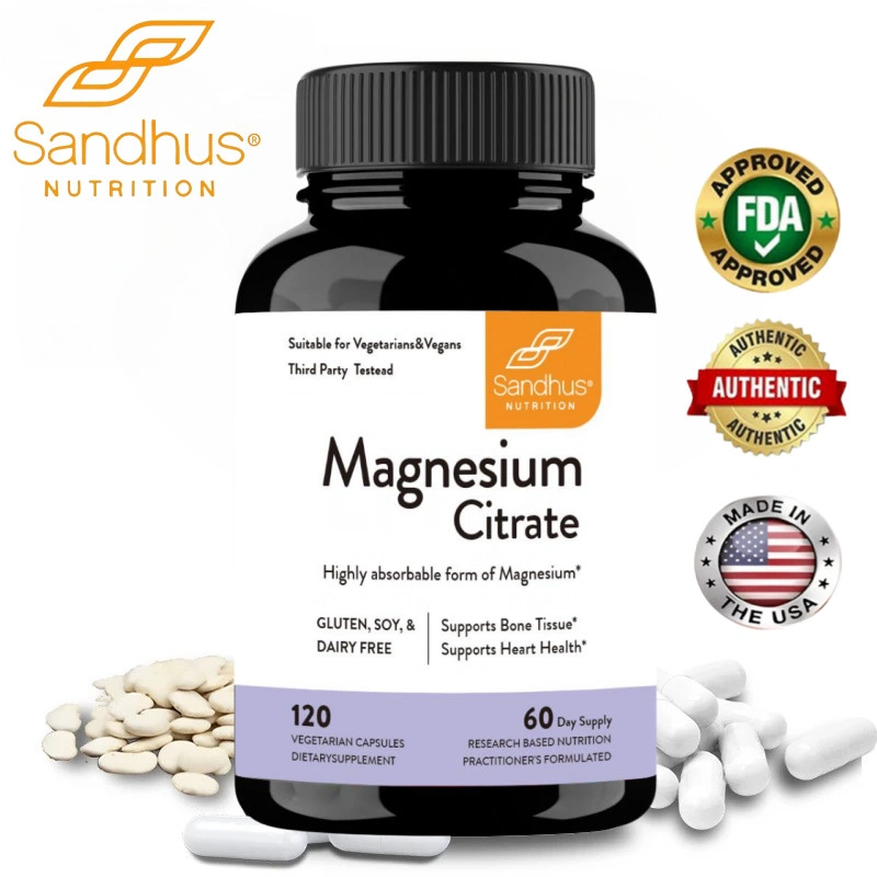 Sandhus Magnesium (Glycinate ) Capsules 315mg Relieve Nerve Pressure and Muscle Contraction and Maintain Bone Health Boost Immune Function Diteary Supplement 120pcs Meredakan Tekanan Saraf dan Kontraksi Otot serta Menjaga Kesehatan