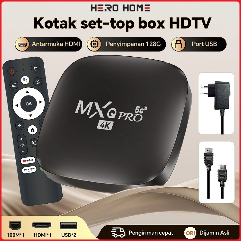 HERO 8+128gb dualband 2.4G 5G wifi STB Android Smart TV Box 4K Unlock Root Full Aplikasi Mengubah Tv Jadul Menjadi Android Smart TV