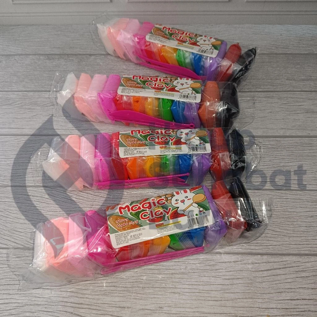 SATU SET 12 WARNA ( 100 Gram ) Magic Clay Polymer Plastisin Lilin Malam Ajaib Mainan Edukasi Anak