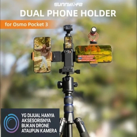 Sunnylife Dual Phones Holder Mount Bracket DJI Osmo Pocket 3