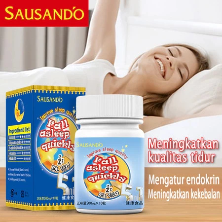 SAUSAND'O - Kapsul Melatonin Jepang Asli Meningkatkan Kualitas Tidur, Menghilangkan Stres, Bantuan Tidur Alami untuk Mengatasi Kecemasan & Stres, Jaminan Tidur Nyenyak Setiap Malam