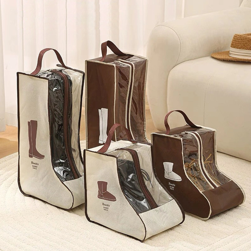 Boots Storage Long / Tas Sepatu Boots Ukuran Betis / Boots Storage Short Ankle / Tas Sepatu Travel Portabel Organizer Tahan Air Debu Transparan48*28*20cm