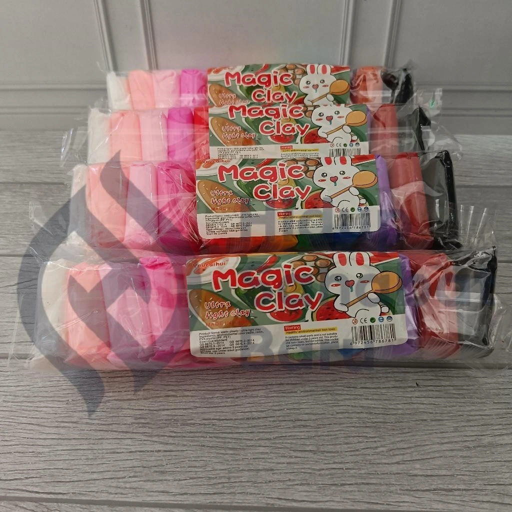 SATU SET ( 12 WARNA ) Magic Clay Polymer Plastisin Lilin Malam Ajaib Mainan Edukasi Anak