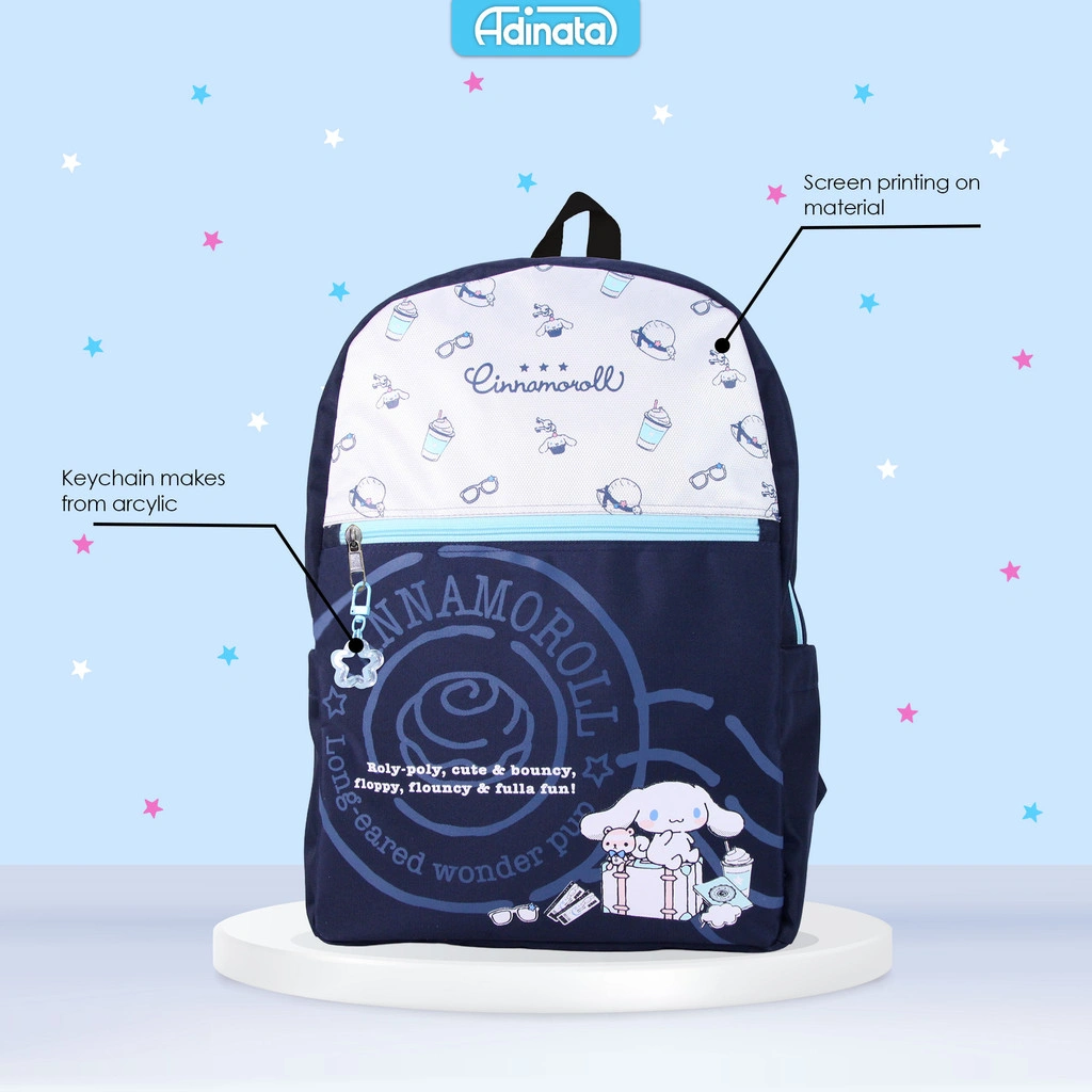 Adinata Cinnamoroll Paris Tas Sekolah Ransel XL Anak Perempuan Tas Fashion