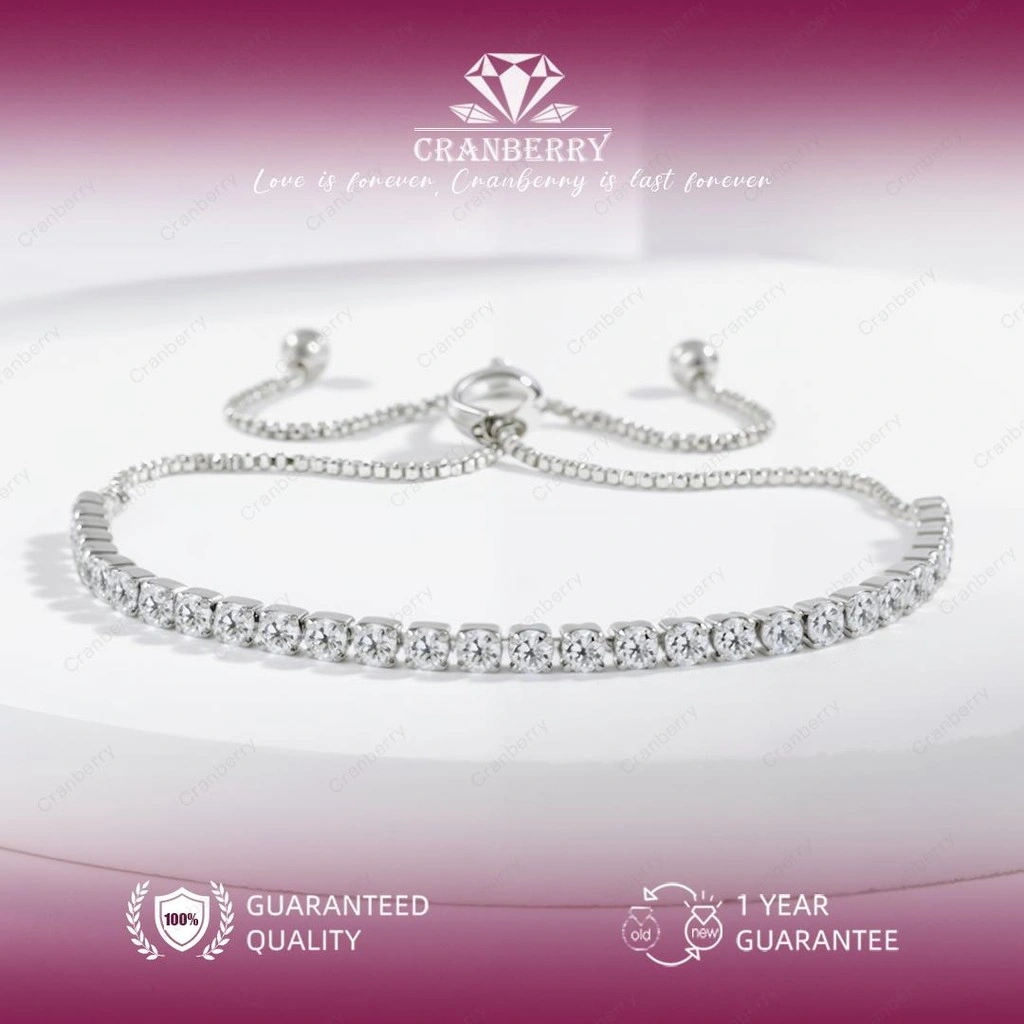 Gelang Bracelet Perhiasan Wanita Kado Gift Pacar Istri Cewek Cewe COD Cranberry Jewelry Fashion Tangan Bangle Couple Pasangan Wanita High Quality Grade VVS1 5A Store Anti Karat Luntur Berubah Garansi 1 Tahun B17-S