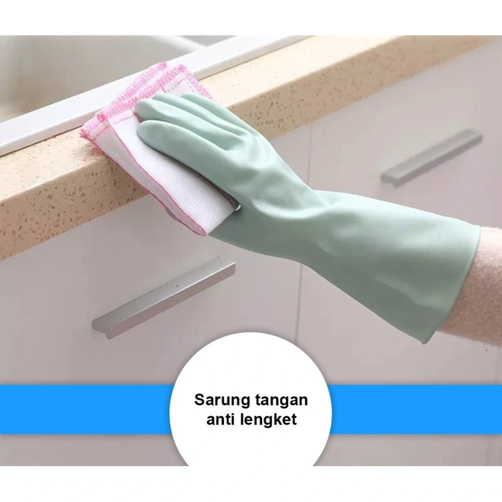 Sarung Tangan Cuci Piring RIK1124  ST385 Sarung Tangan Karet Latex Rubber Gloves Anti Air Keren