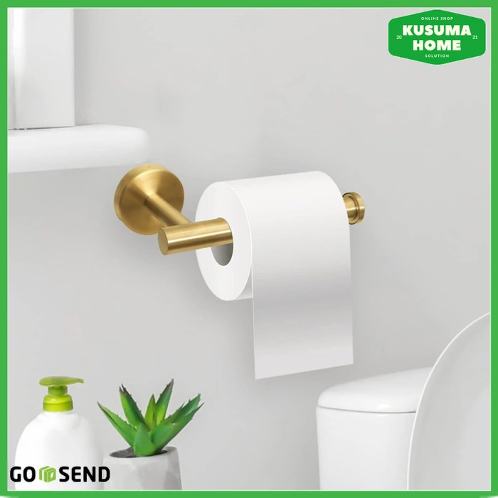 Gantungan Tisu Toilet Stainless Steel Joshelive Tanpa Paku Tempel Dinding Kuat Anti Karat untuk Kamar Mandi Toilet WC - Hitam