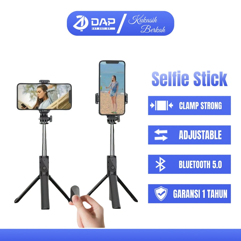 Tongsis Bluetooth Tripod 3 in 1 Selfie Stick Original DAP DHP01