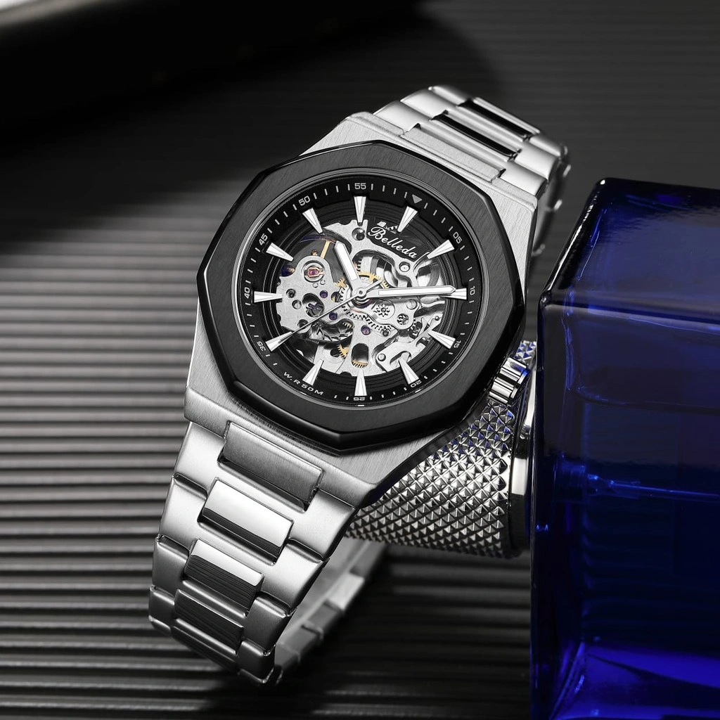 Jam Tangan Pria Belleda 9628 Automatic Sakelton Stainless Steel Unisek Pria Anti Air 30 Watches