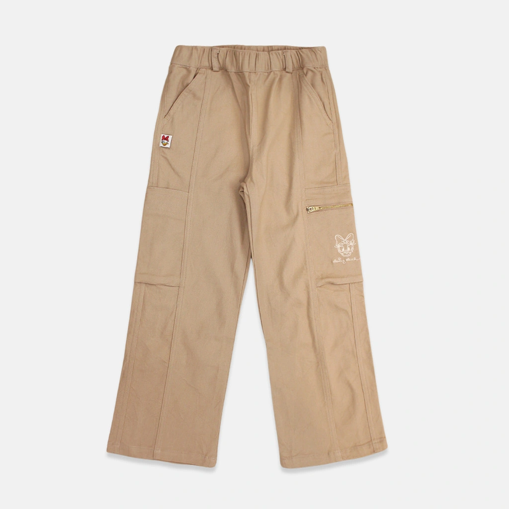Linen Cargo/ Celana Panjang Cargo Anak Perempuan Khaky/ Daisy Be Amazing