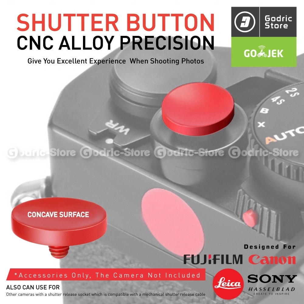 Red Soft Shutter Tombol Shutter Kamera Release Button Concave Cekung