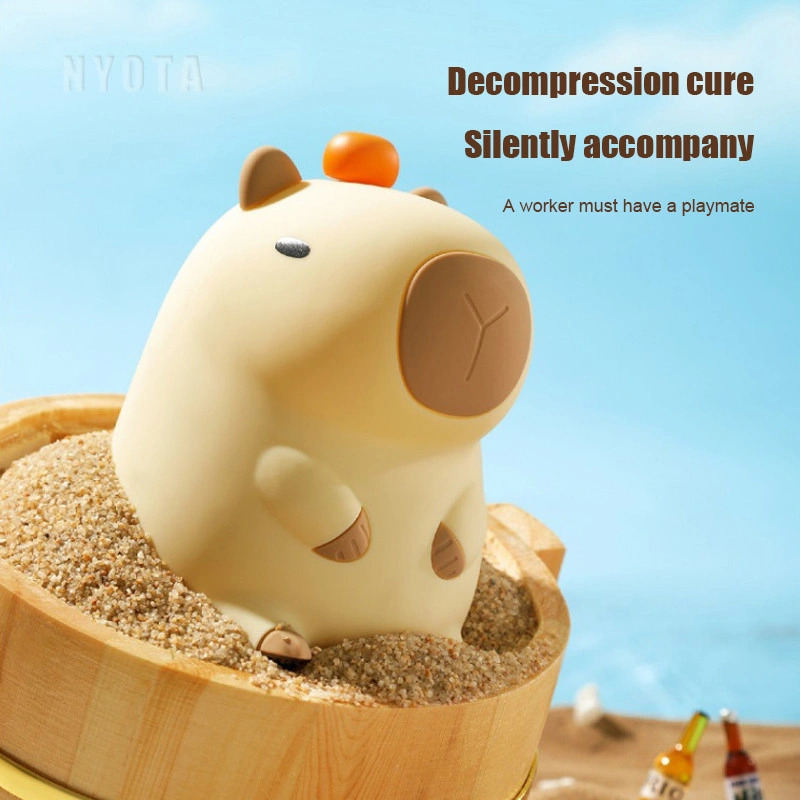 Lampu Tidur Night Light Kamar Anak Nyala Sentuh Silikon Squishy Model Capybara Nyota