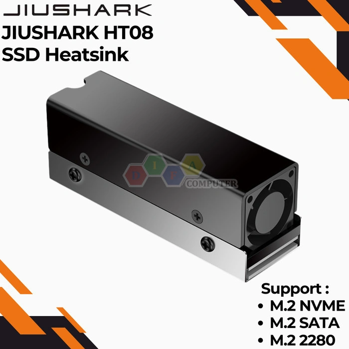 Jiushark Heatsink SSD M.2 NVME 2280 NGFF With Fan Cooling 10000RPM PWM