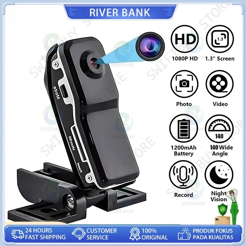 MD80 Kamera Mini HD 1080P Wireless Kamera Pengintai Mini Spy Hidden Camera CCTV Tanpa Kabel Kamera Pengintai Mini Video Foto Voice Recorder Tersembunyi Action Camera Aksi Vlog