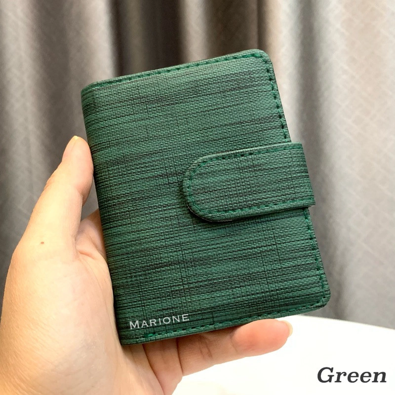 Dompet Kartu Uang & Atm RIK1224 Kayu Pria wanita card kancing lipat Tempat Kartu Motif Serat Kayu Keren