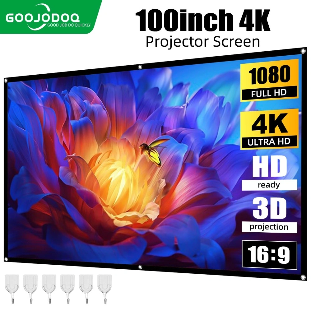 GOOJODOQ Kain Layar Proyektor HD Lipat Portabel/Anti-light Ambient Screen Curtain/Kain Layar Proyektor Anti Light untuk Home Theater, Proyeksi Film, Dalam Ruangan, Luar Ruangan