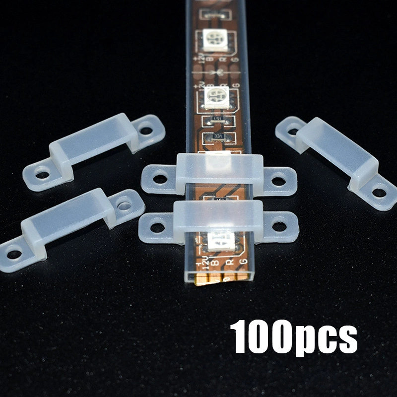 100pcs Klip Led Silikon Klem Led Strip Led Strip Lights Clamp Klem Lampu Led Strip Selang Dengan Sekrup