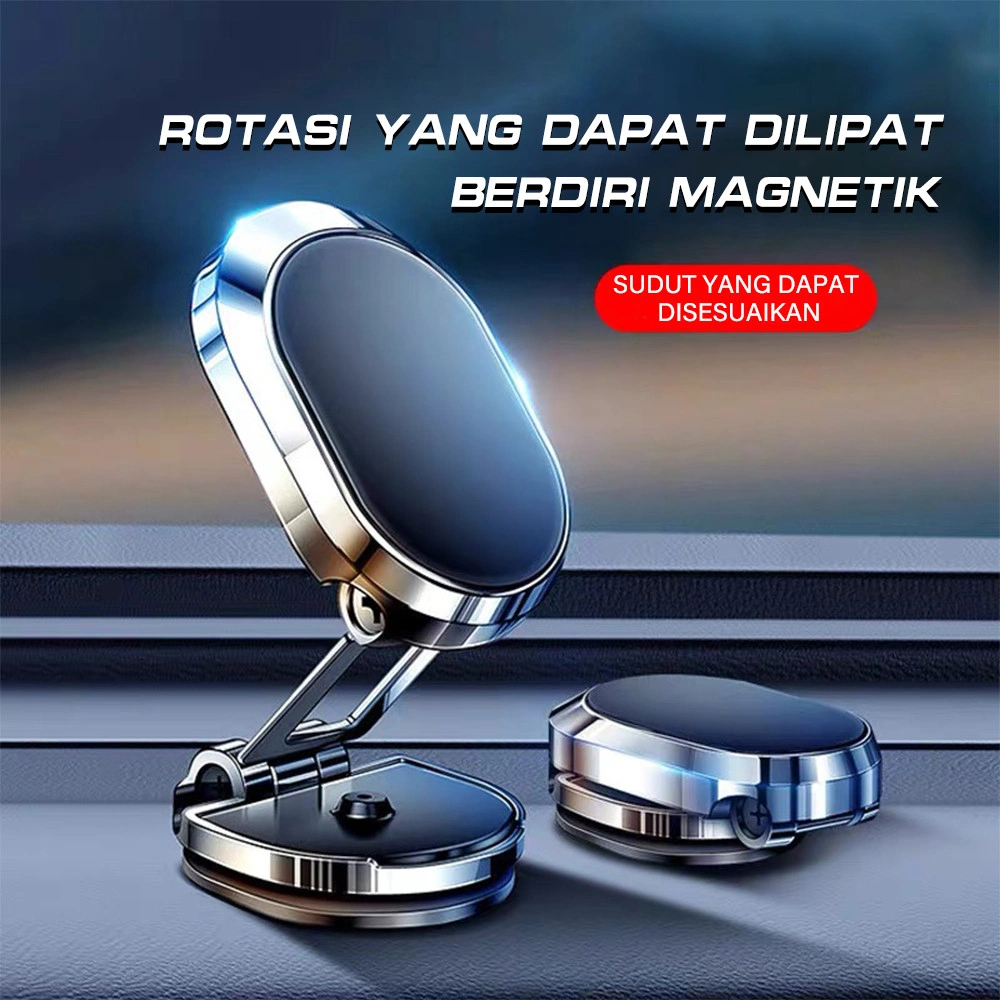Mobil Free Adjustable Foldable Magnet Mobil Holder Dashboard Car Phone Holder Mini Folding Tempat Hp