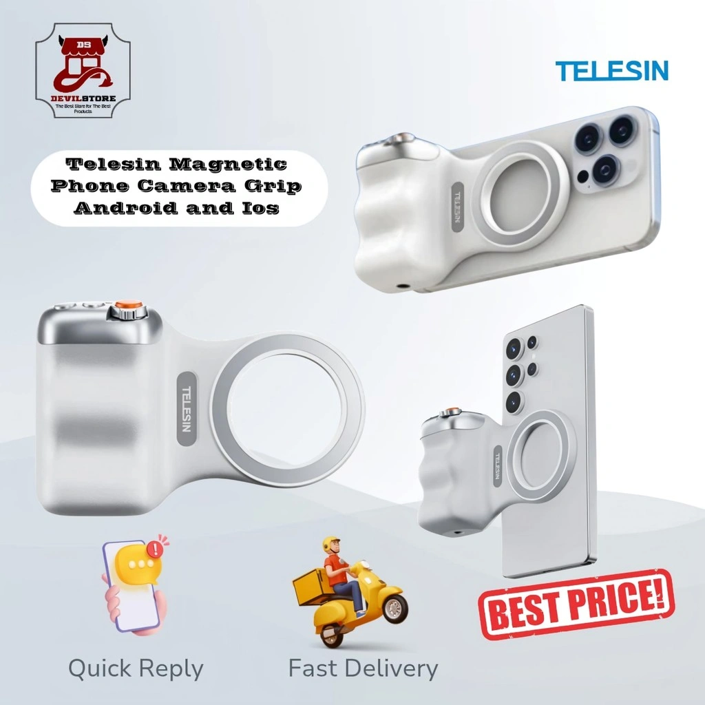Telesin Wireless Fun Shot Magnetic Smartphone Camera Grip Remote Selfie Stick Android Harmony IOS Iphone