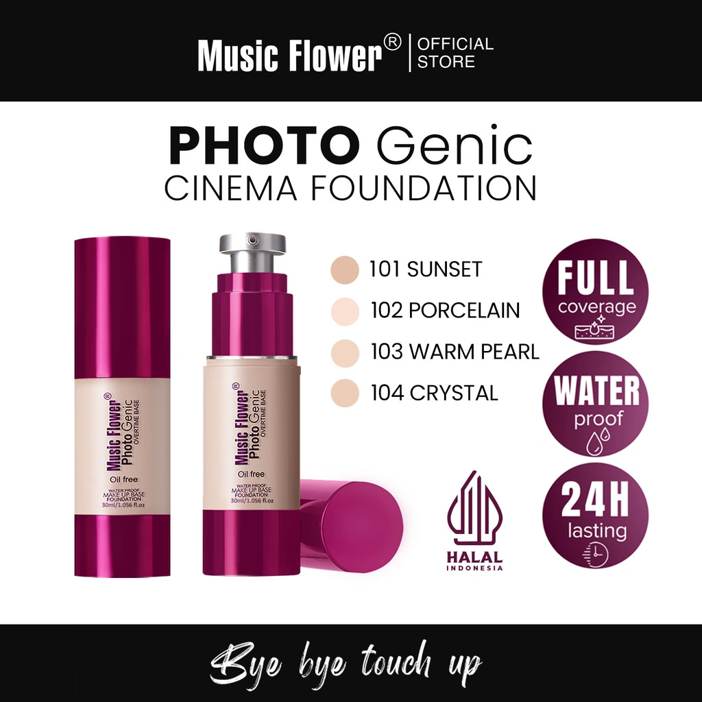 Music Flower Photo Genic Liquid Foundation - Powerstay 24H Matte, Full Coverage, Oil Control