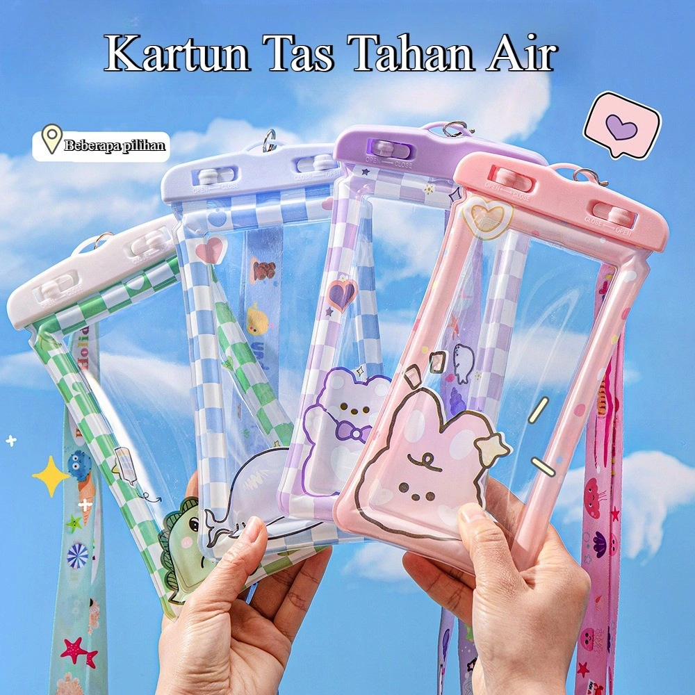Handphone Waterproof Case Universal Tas Kartun Lucu Anti Air Kualitas Tinggi All Size for Olahraga Luar Ruangan Berenang