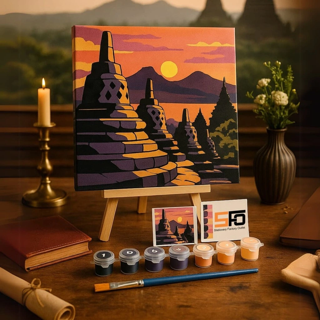 SFO - DIY Paint By Numbers Kit 1 Set - Borobudur Indonesia AK