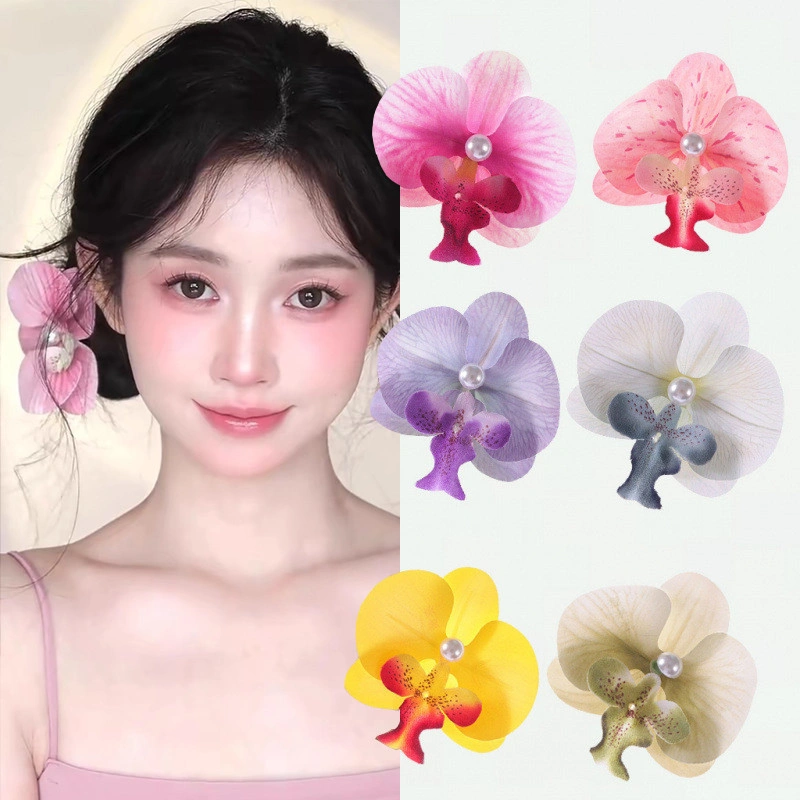 COD Klip Cakar Rambut Anggrek Kupu-kupu Hiasan Kepala Korea Aesthetic Warna-warni Aksesori Rambut-Yinmer