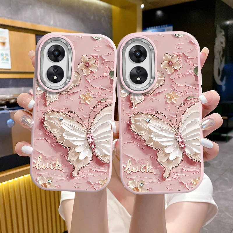 Casing hp OPPO A60 A3S A16 A77S Reno11PRO A17 A58 NFC A18 A54S A57S A98 A79 A38 A15s A35 A17K RealC1 A12E A92020 A5 A11X A53S4G A33 A54 A55 A57E A77S A7 A5s A12s A74 A95 REN6 A36 A76 A78 Butterfly soft case XPD0069