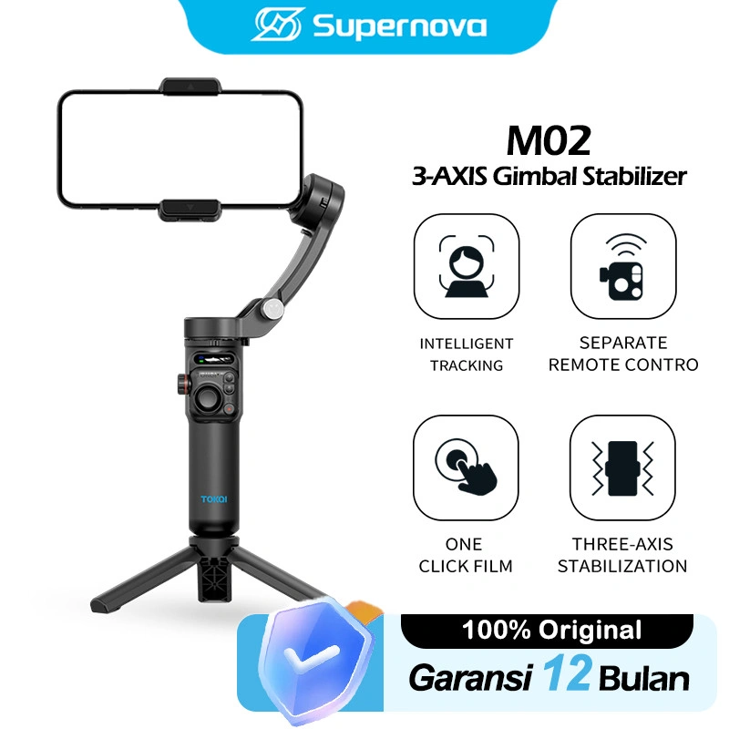 Supernova M02 Gimbal 3 Axis hp Gimbal Stabilizer hp Smartphone & Action Cam Ultra Stable Gimbal Face Tracking Auto-Inception Tripod Mini