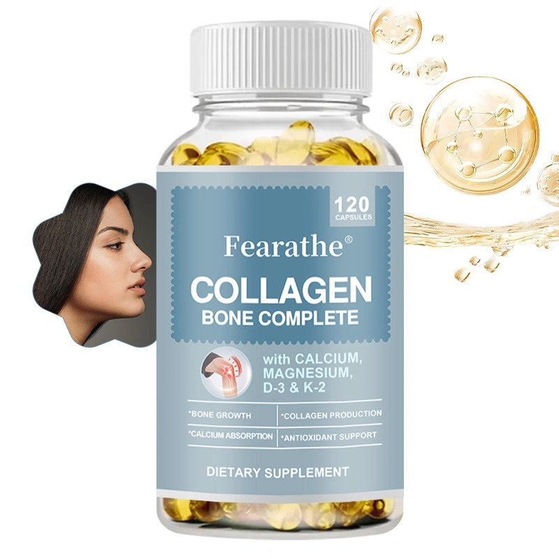 Collagen Bone Complete Capsules, with plant-based calcium and magnesium, support strong bones and healthy joints, complete bone supplement
