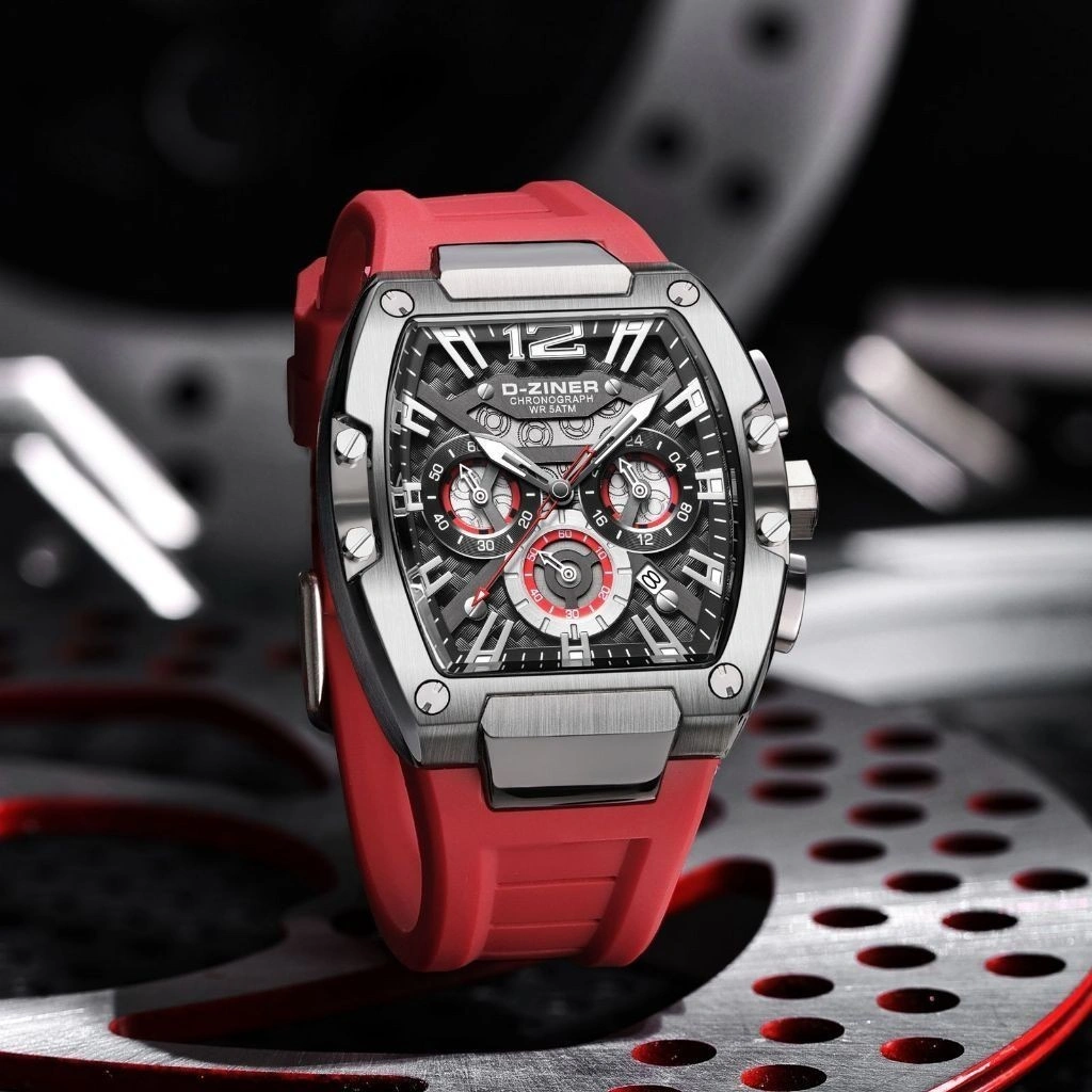 [ SPECIAL LIVE ] Dziner Jam Tangan Pria Dziner 9051 Rubber Silicon Water Resistant 50M