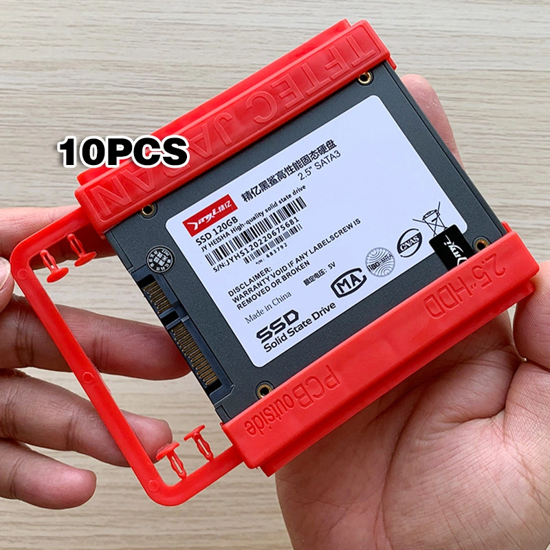 10PCS Bracket SSD 2.5 to 3.5 inch for PC HDD Braket Harddisk Merah SSD Bracket Plastik