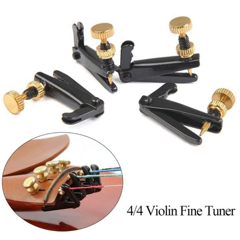 1SET/4PCS Violin Biola Fine Tuner / Fine tuner Biola / Violin Perak/Hitam/Emas 3/4 4/4