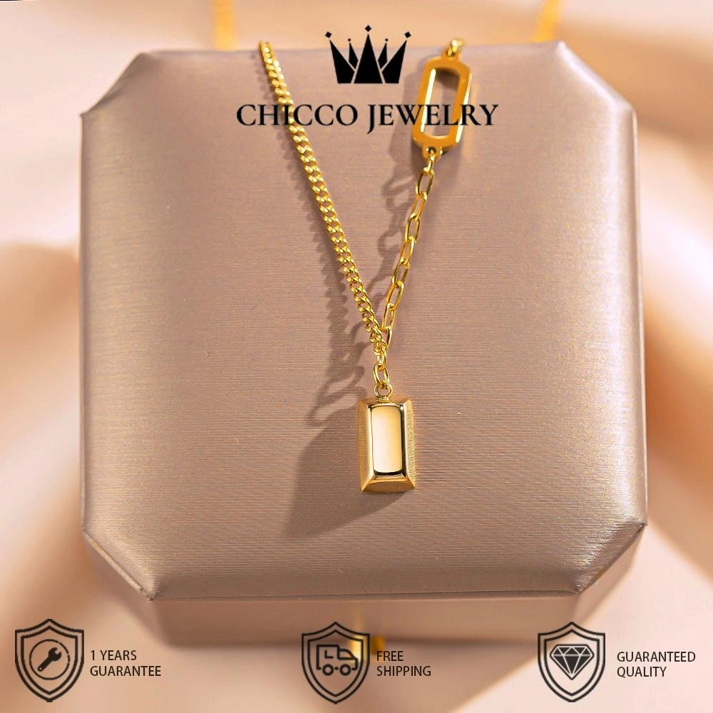 Kalung batangan emas kecil wanita aksesori clavicle bergaya mewah ringan dan unik cocok untuk pernikahan pesta hadiah dan menyatakan cinta CHICCO Adjustable Aksesoris anti luntur anti perubahanwarna Garansi 1 Tahun COD 182