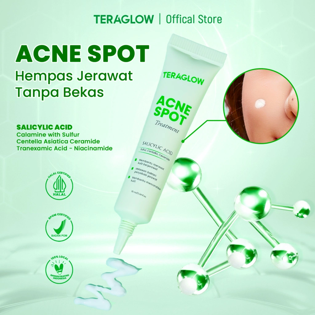 TERAGLOW Acne Spot Totol Cream Jerawat Menyembuhkan Acnecream Menenangkan Jerawat Pelengkap Serum