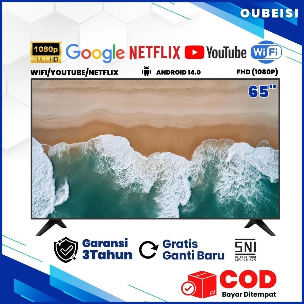 OUBEISI TV 19/21/22/24/25/27/30/32/43/50/55/65 inch Smart TV LED Digital Android 11.0 FHD