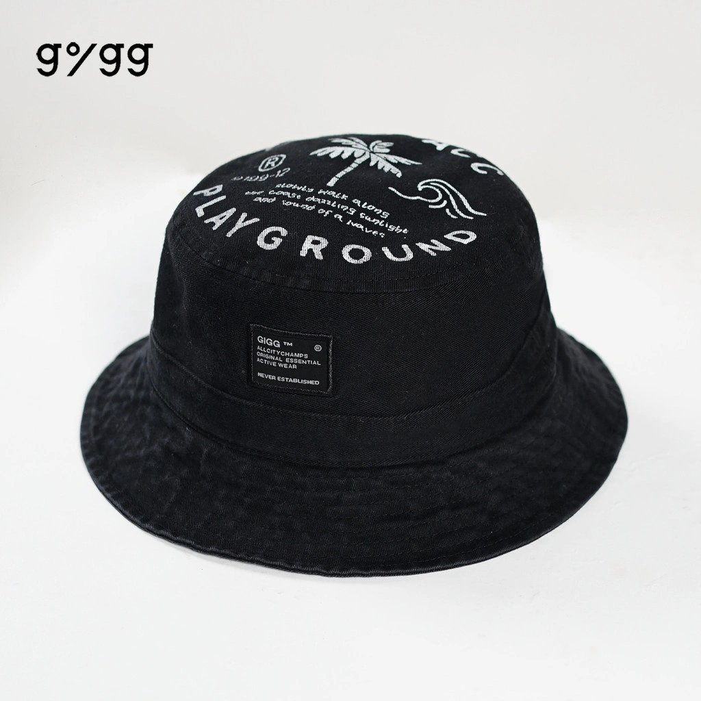 Gigg - Caribou - Bucket Hat Hitam Pria - Topi Gunung - Topi Pria Outdoor - Black Bucket Twill
