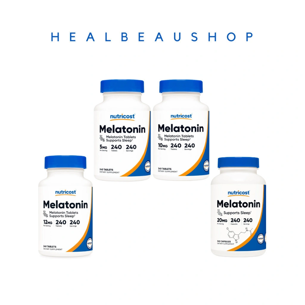 Nutricost Melatonin 5mg  240 capsules Suplemen Insomnia Ori USA